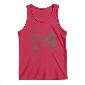 UFO Western Cowboy Tank Top Rodeo Wild West Retro Vintage Graphic TS02 Red Print Your Wear