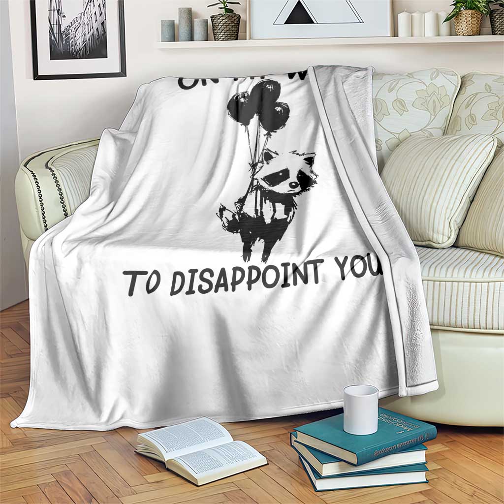 Funny Raccoon 90s Trash Panda Throw Blanket On My Way To Disappoint You Mental Health Meme TS02 Print Your Wear