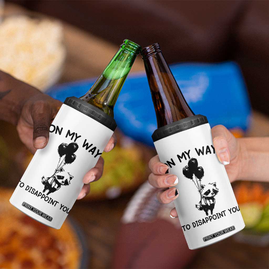 Funny Raccoon 90s Trash Panda 4 in 1 Can Cooler Tumbler On My Way To Disappoint You Mental Health Meme TS02 Print Your Wear