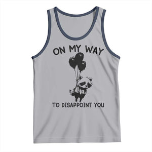 Funny Raccoon 90s Trash Panda Tank Top On My Way To Disappoint You Mental Health Meme TS02 Athletic Heather Navy Print Your Wear