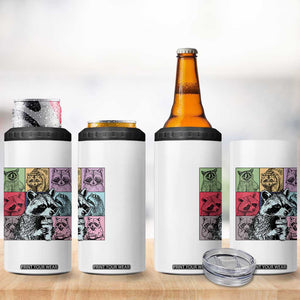 Raccoon Drinking Coffee Graphic 4 in 1 Can Cooler Tumbler Funny Trash Panda Retro 90s Style TS02 Print Your Wear