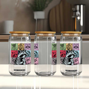Raccoon Drinking Coffee Graphic Glass Can Funny Trash Panda Retro 90s Style TS02 Print Your Wear