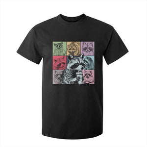 Raccoon Drinking Coffee Graphic T Shirt For Kid Funny Trash Panda Retro 90s Style TS02 Black Print Your Wear