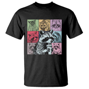 Raccoon Drinking Coffee Graphic T Shirt Funny Trash Panda Retro 90s Style TS02 Black Print Your Wear