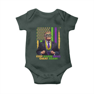 Funny Trump Keep Mardi Gras Great Again Baby Onesie American Flag Fleur De Lis Beads TS02 Print Your Wear