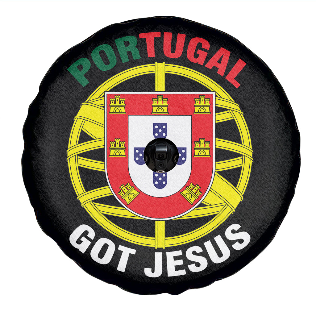 Portugal Got Jesus Christian Faith Spare Tire Cover Portuguese Pride Religious Patriotic Gift TS02 Black Print Your Wear