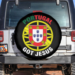 Portugal Got Jesus Christian Faith Spare Tire Cover Portuguese Pride Religious Patriotic Gift TS02 No hole Black Print Your Wear
