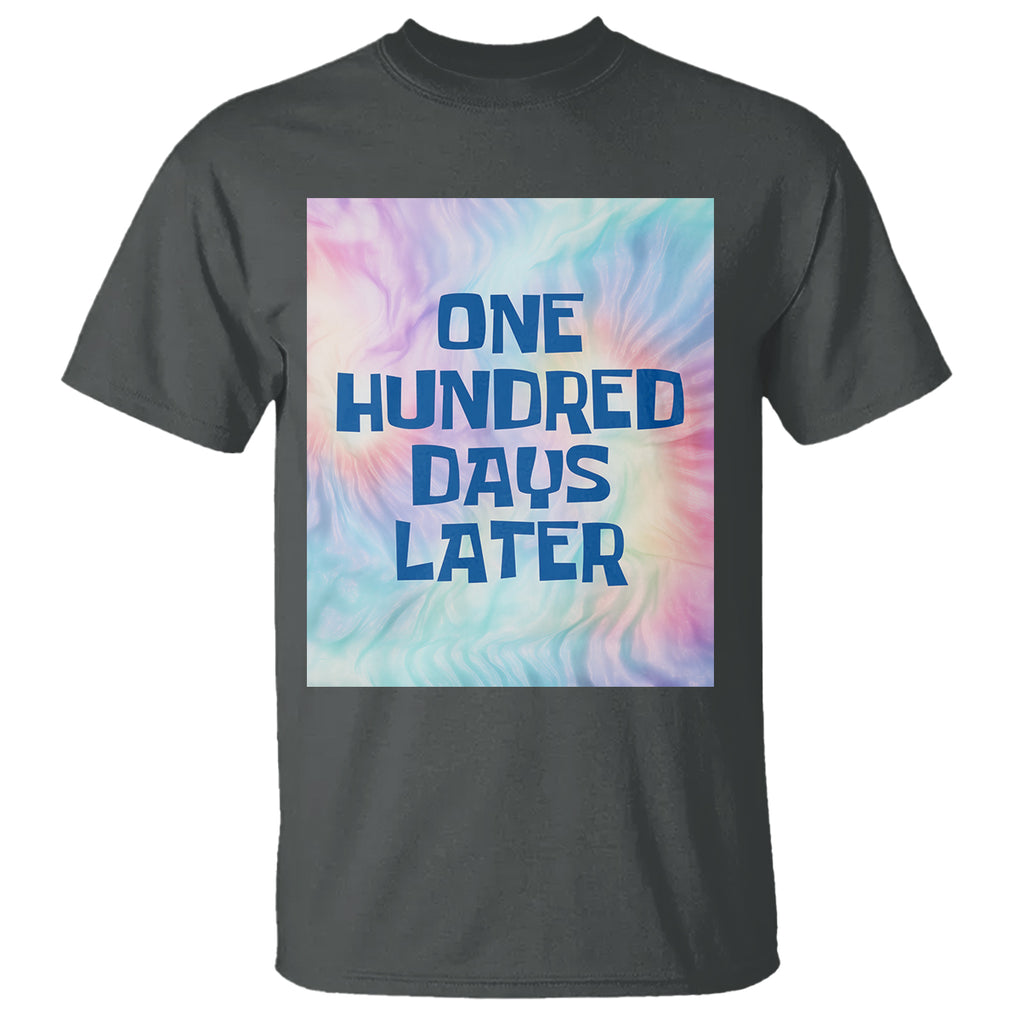 Funny 100 Days of School T Shirt One Hundred Days Later TS02 Dark Heather Printyourwear