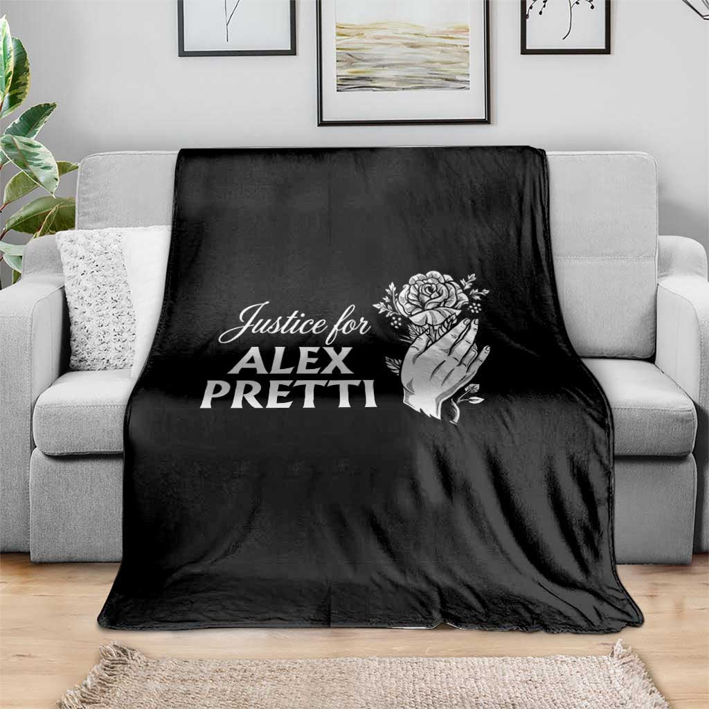 Justice for Alex Pretti Floral Memorial Throw Blanket Minneapolis Jan 24 2026 Tribute TS02 Print Your Wear