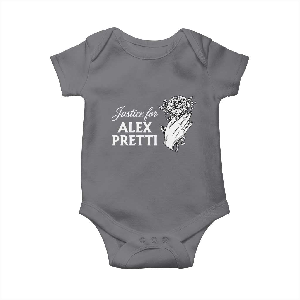 Justice for Alex Pretti Floral Memorial Baby Onesie Minneapolis Jan 24 2026 Tribute TS02 Charcoal Print Your Wear