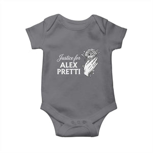 Justice for Alex Pretti Floral Memorial Baby Onesie Minneapolis Jan 24 2026 Tribute TS02 Charcoal Print Your Wear