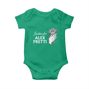 Justice for Alex Pretti Floral Memorial Baby Onesie Minneapolis Jan 24 2026 Tribute TS02 Irish Green Print Your Wear