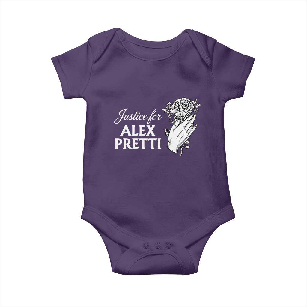 Justice for Alex Pretti Floral Memorial Baby Onesie Minneapolis Jan 24 2026 Tribute TS02 Purple Print Your Wear