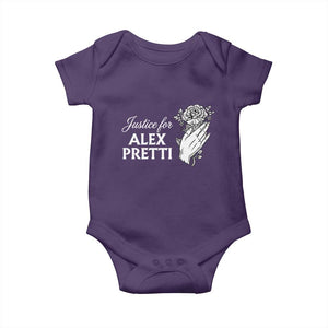 Justice for Alex Pretti Floral Memorial Baby Onesie Minneapolis Jan 24 2026 Tribute TS02 Purple Print Your Wear