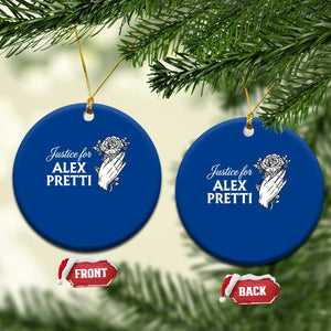 Justice for Alex Pretti Floral Memorial Ceramic Ornament Minneapolis Jan 24 2026 Tribute TS02 1pc Blue Print Your Wear