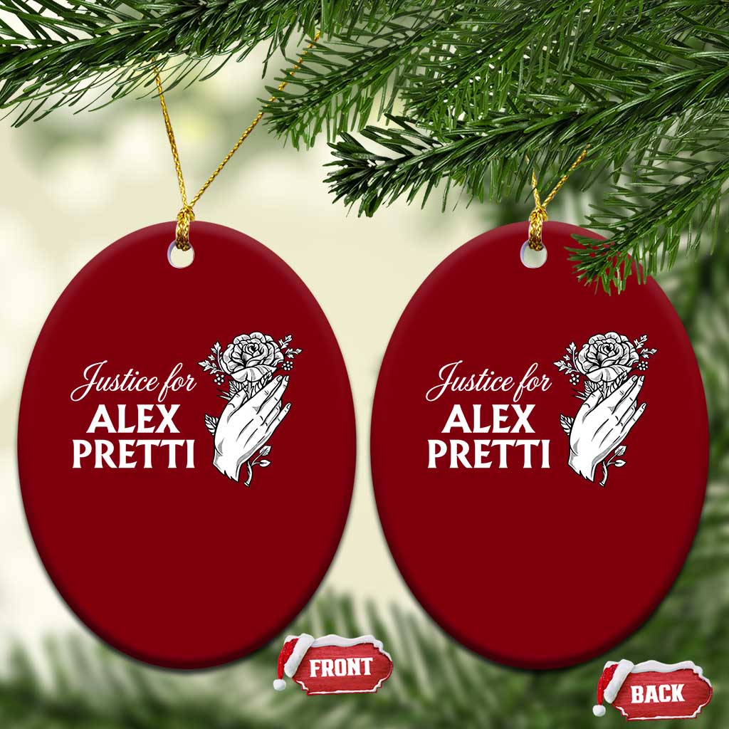 Justice for Alex Pretti Floral Memorial Ceramic Ornament Minneapolis Jan 24 2026 Tribute TS02 Print Your Wear