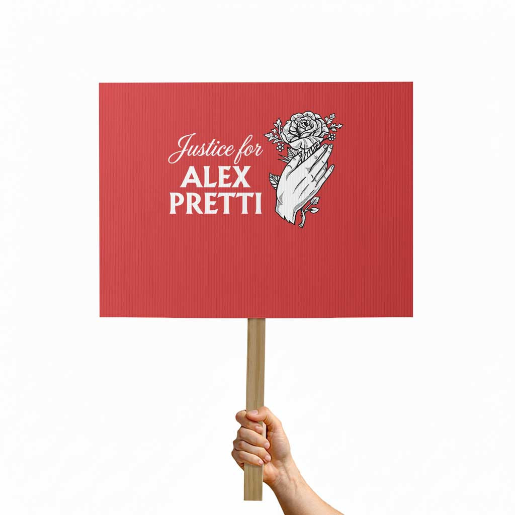 Justice for Alex Pretti Floral Memorial Protest Sign Minneapolis Jan 24 2026 Tribute TS02 Horizontal 18