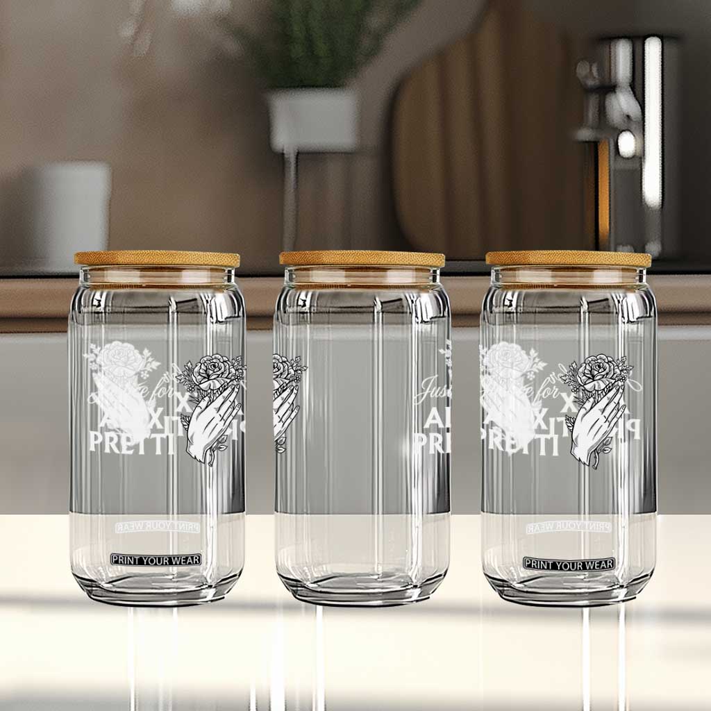 Justice for Alex Pretti Floral Memorial Glass Can Minneapolis Jan 24 2026 Tribute TS02 Print Your Wear