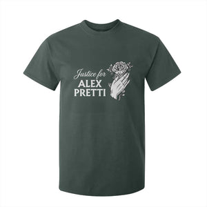 Justice for Alex Pretti Floral Memorial T Shirt For Kid Minneapolis Jan 24 2026 Tribute TS02 Dark Forest Green Print Your Wear
