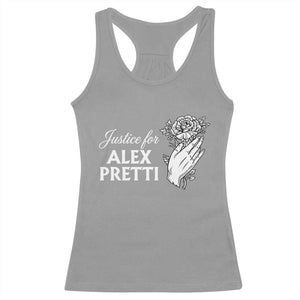 Justice for Alex Pretti Floral Memorial Racerback Tank Top Minneapolis Jan 24 2026 Tribute TS02 Sport Gray Print Your Wear