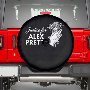 Justice for Alex Pretti Floral Memorial Spare Tire Cover Minneapolis Jan 24 2026 Tribute TS02 Black Print Your Wear