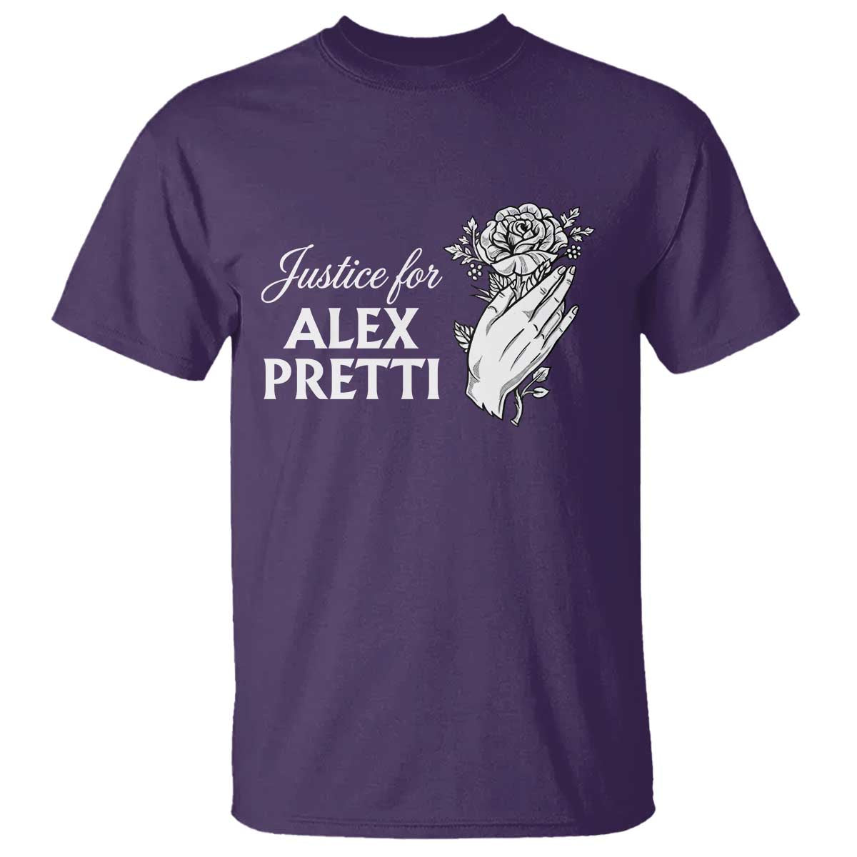 Justice for Alex Pretti Floral Memorial T Shirt Minneapolis Jan 24 2026 Tribute TS02 Purple Print Your Wear