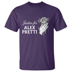 Justice for Alex Pretti Floral Memorial T Shirt Minneapolis Jan 24 2026 Tribute TS02 Purple Print Your Wear