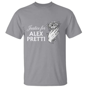 Justice for Alex Pretti Floral Memorial T Shirt Minneapolis Jan 24 2026 Tribute TS02 Sport Gray Print Your Wear