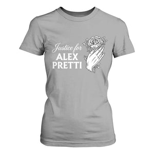 Justice for Alex Pretti Floral Memorial T Shirt For Women Minneapolis Jan 24 2026 Tribute TS02 Sport Gray Print Your Wear