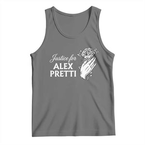 Justice for Alex Pretti Floral Memorial Tank Top Minneapolis Jan 24 2026 Tribute TS02 Black Heather Print Your Wear