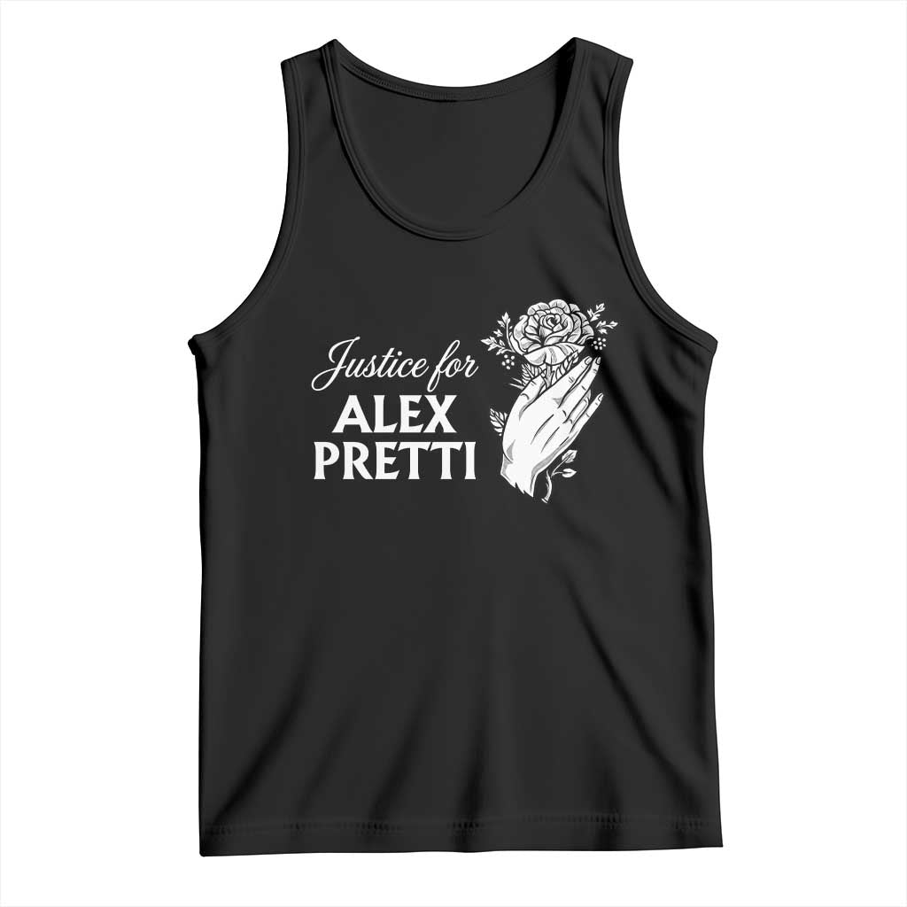 Justice for Alex Pretti Floral Memorial Tank Top Minneapolis Jan 24 2026 Tribute TS02 Black Print Your Wear