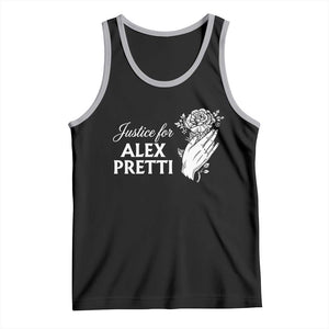 Justice for Alex Pretti Floral Memorial Tank Top Minneapolis Jan 24 2026 Tribute TS02 Black Athletic Heather Print Your Wear