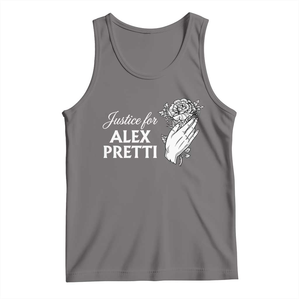 Justice for Alex Pretti Floral Memorial Tank Top Minneapolis Jan 24 2026 Tribute TS02 Deep Heather Print Your Wear