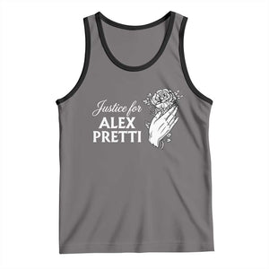 Justice for Alex Pretti Floral Memorial Tank Top Minneapolis Jan 24 2026 Tribute TS02 Deep Heather Black Print Your Wear