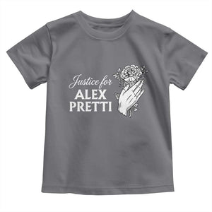 Justice for Alex Pretti Floral Memorial Toddler T Shirt Minneapolis Jan 24 2026 Tribute TS02 Charcoal Print Your Wear