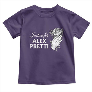 Justice for Alex Pretti Floral Memorial Toddler T Shirt Minneapolis Jan 24 2026 Tribute TS02 Purple Print Your Wear