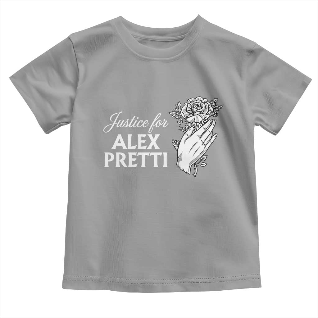 Justice for Alex Pretti Floral Memorial Toddler T Shirt Minneapolis Jan 24 2026 Tribute TS02 Sport Gray Print Your Wear