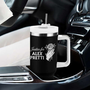 Justice for Alex Pretti Floral Memorial Tumbler With Handle Minneapolis Jan 24 2026 Tribute TS02 Print Your Wear