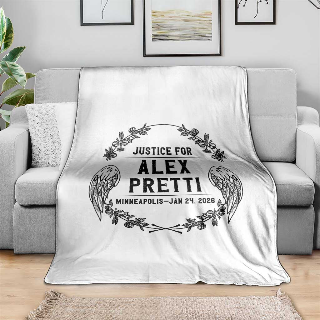 Justice for Alex Pretti Throw Blanket Minneapolis January 24 2026 Tribute Memorial Wreath TS02 Print Your Wear