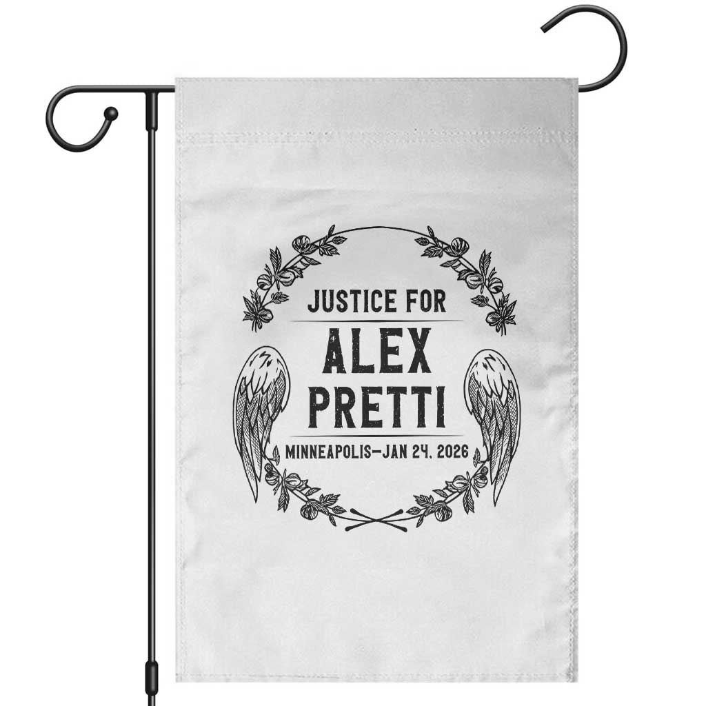 Justice for Alex Pretti Garden Flag Minneapolis January 24 2026 Tribute Memorial Wreath TS02 White Print Your Wear