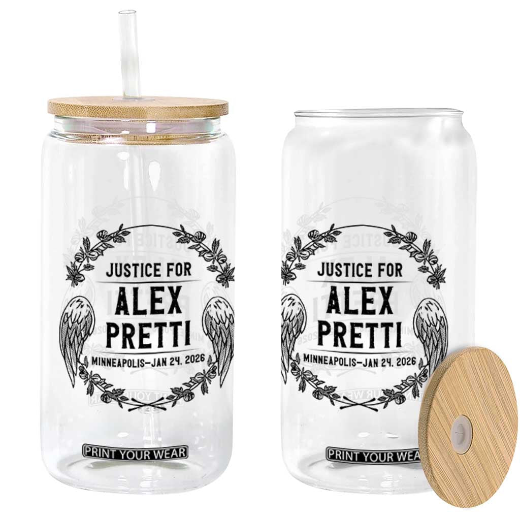 Justice for Alex Pretti Glass Can Minneapolis January 24 2026 Tribute Memorial Wreath TS02 Print Your Wear