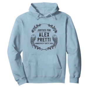 Justice for Alex Pretti Hoodie Minneapolis January 24 2026 Tribute Memorial Wreath TS02 Light Blue Print Your Wear
