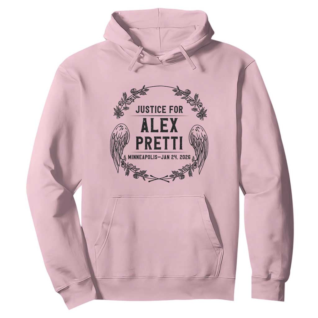 Justice for Alex Pretti Hoodie Minneapolis January 24 2026 Tribute Memorial Wreath TS02 Light Pink Print Your Wear