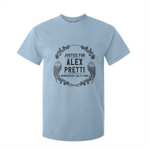 Justice for Alex Pretti T Shirt For Kid Minneapolis January 24 2026 Tribute Memorial Wreath TS02 Light Blue Print Your Wear