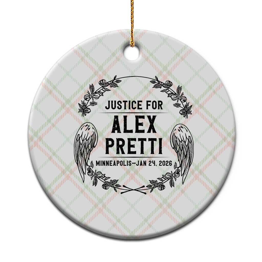 Justice for Alex Pretti Ceramic Ornament Minneapolis January 24 2026 Tribute Memorial Wreath TS02 1pc Christmas Plaid Print Your Wear