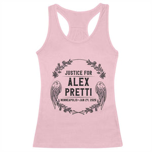 Justice for Alex Pretti Racerback Tank Top Minneapolis January 24 2026 Tribute Memorial Wreath TS02 Light Pink Print Your Wear