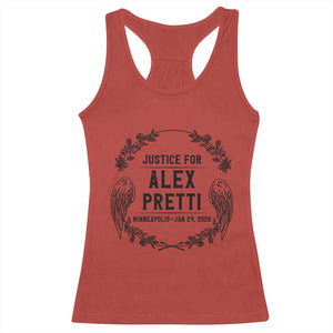 Justice for Alex Pretti Racerback Tank Top Minneapolis January 24 2026 Tribute Memorial Wreath TS02 Red Print Your Wear