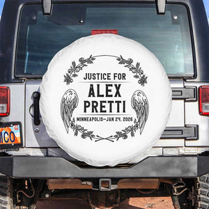 Justice for Alex Pretti Spare Tire Cover Minneapolis January 24 2026 Tribute Memorial Wreath TS02 No hole White Print Your Wear