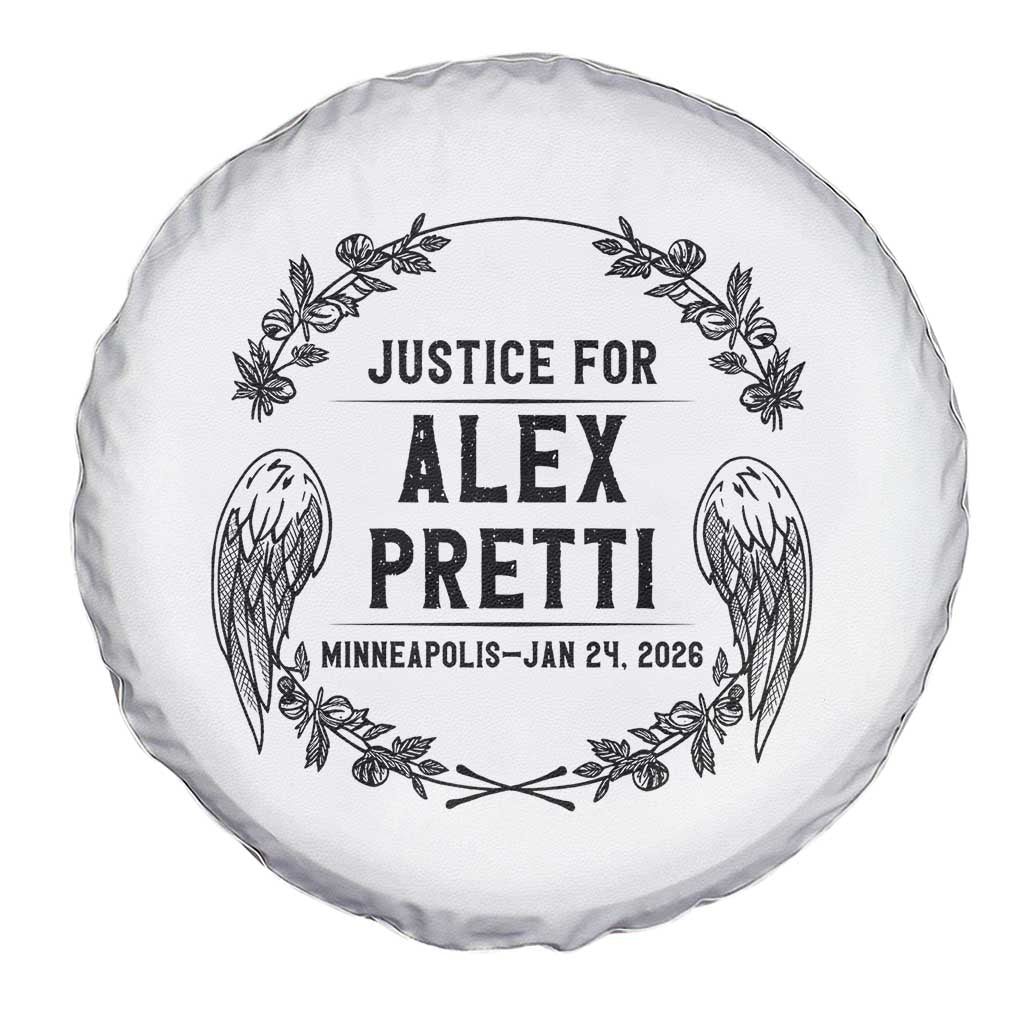 Justice for Alex Pretti Spare Tire Cover Minneapolis January 24 2026 Tribute Memorial Wreath TS02 Print Your Wear
