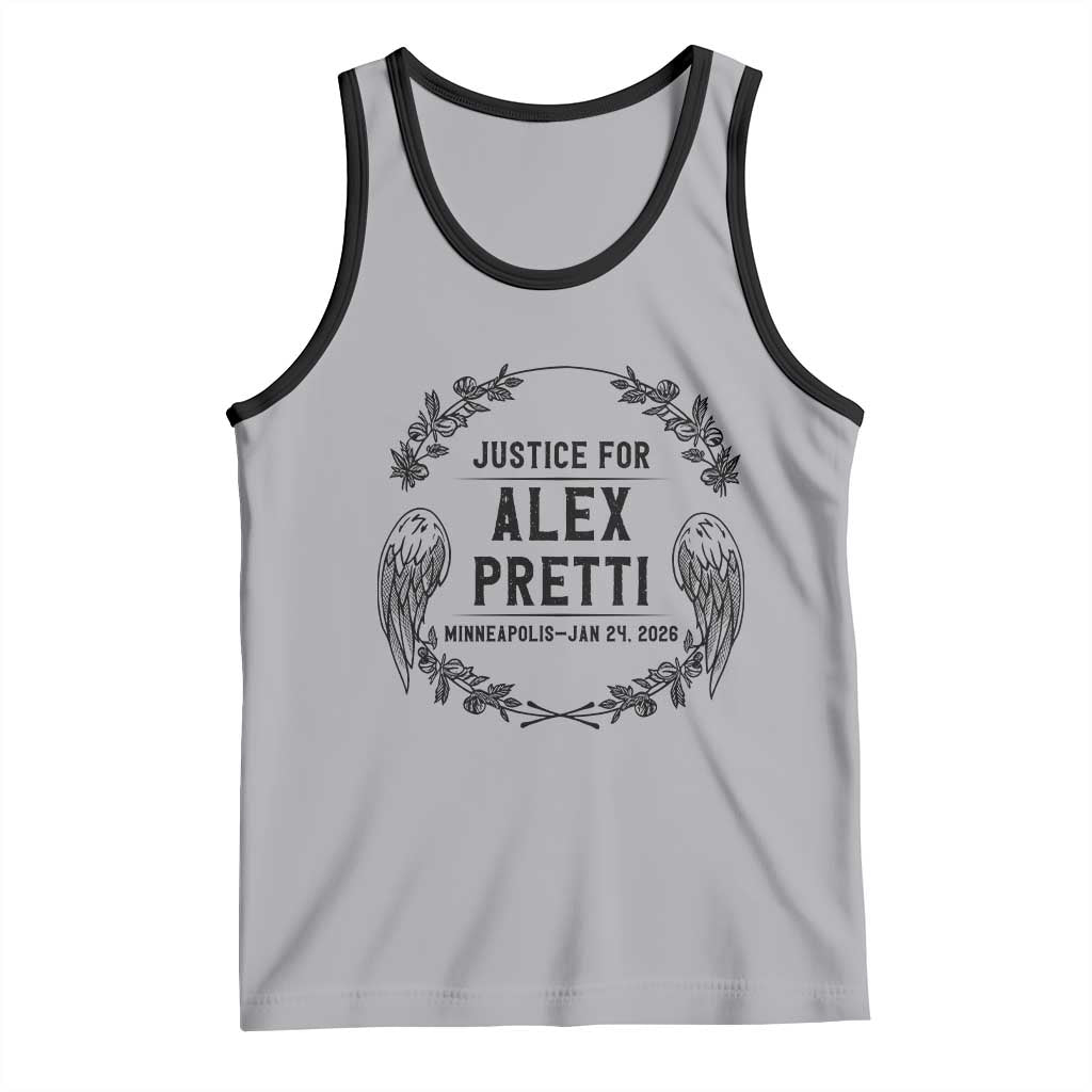 Justice for Alex Pretti Tank Top Minneapolis January 24 2026 Tribute Memorial Wreath TS02 Athletic Heather Black Print Your Wear